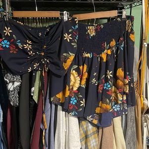 Flowy floral shorts & matching tube top